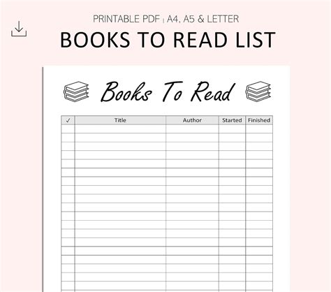 Printable Book List .